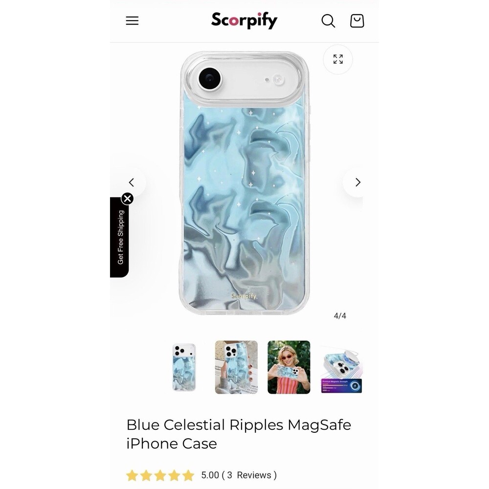 NEW Scorpify Apple iPhone 17 Air Phone Case Blue Celestial Ripples MagSafe